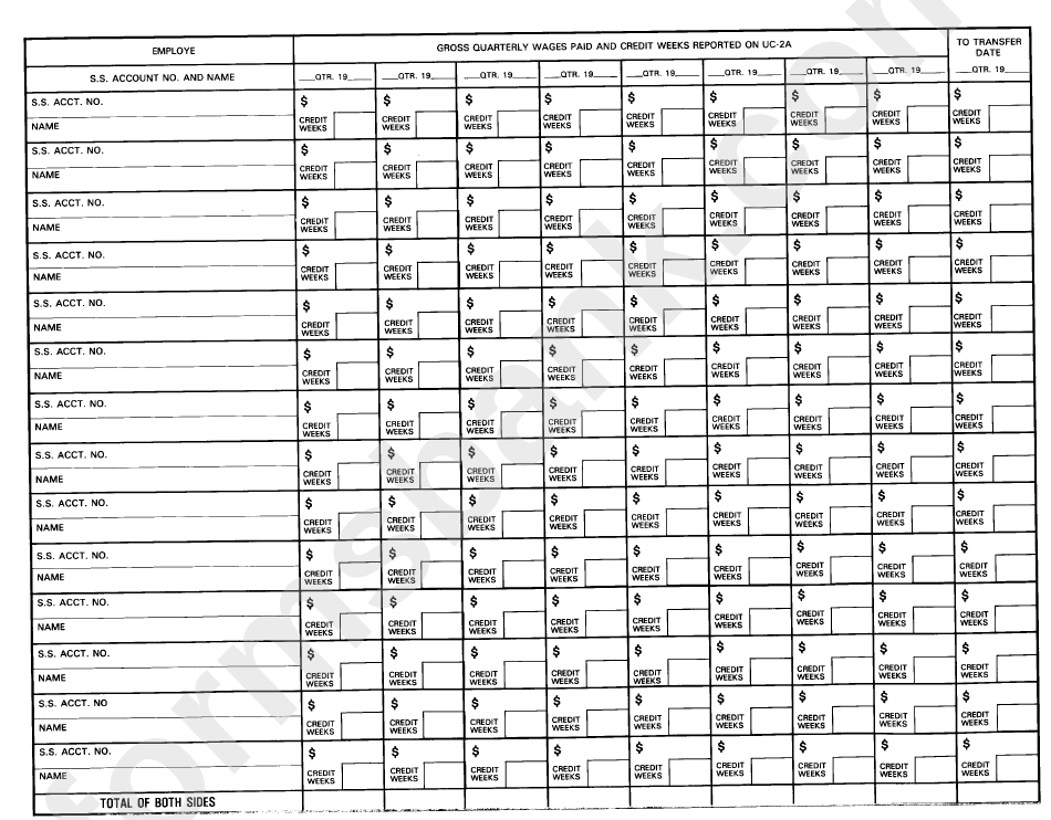 Form Uc-252 - Pennsylvania Unemployment Compensation Wage Records