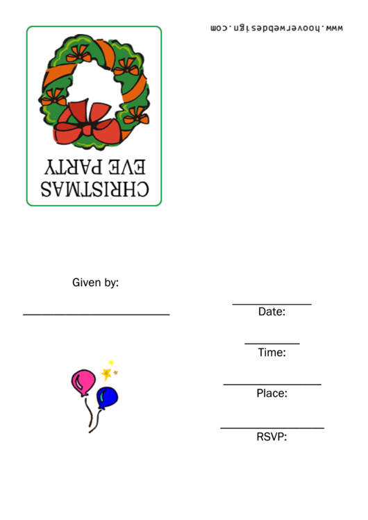 Christmas Eve Party Invitation Template Printable pdf