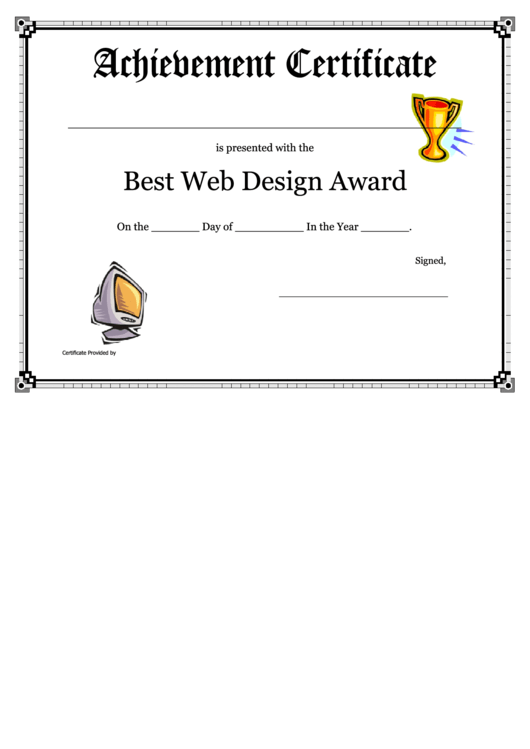 Achievement Award Certificate Template Printable pdf