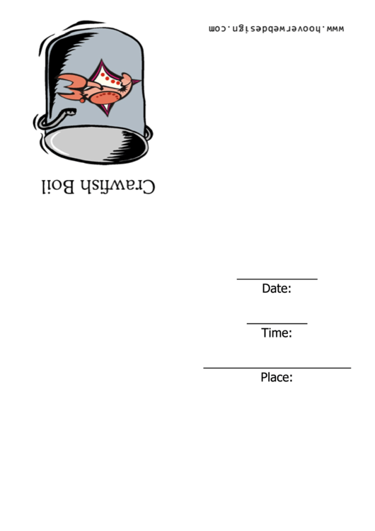 Crawfish Boil Party Invitation Template Printable pdf