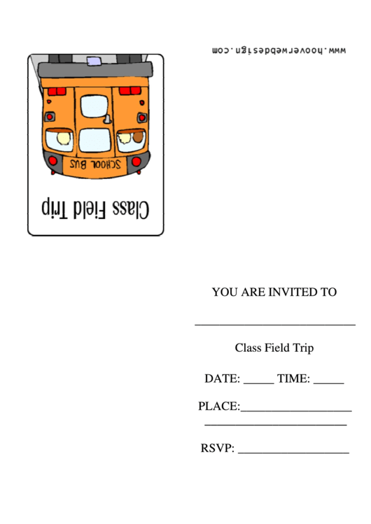 Class Field Trip Invitation Template Printable pdf