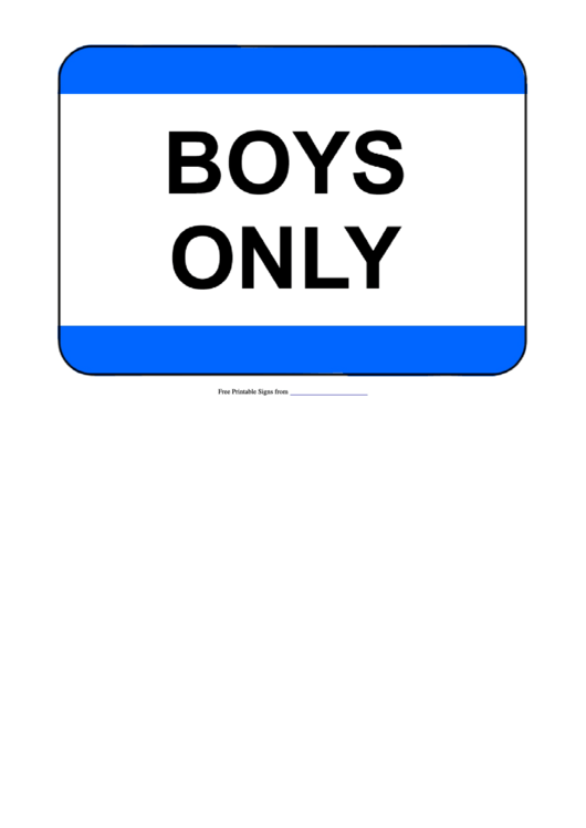 Boys Only Sign Template Printable pdf