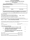 Property Tax Relief Application For 2001 - City Of Pittsburgh