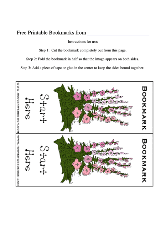 Gladioli Flowers Bookmark Template Printable pdf