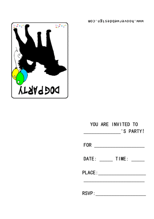 Dog Party Invitation Template Printable pdf