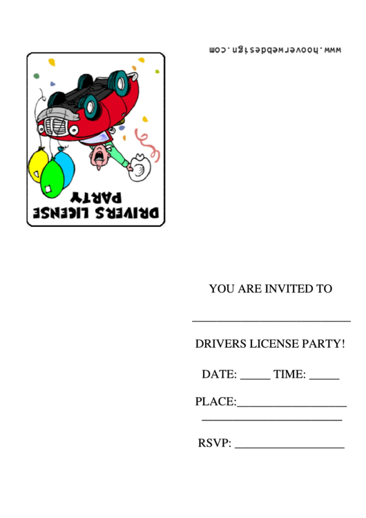 Yippie Drivers License Party Invitation Template Printable pdf