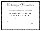 Personal Trainer Certification Certificate Of Completion Template