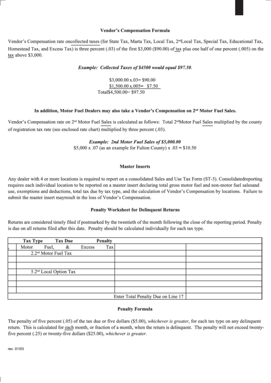 Form St-3 - Sales And Use Tax Report Printable pdf