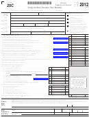Fillable Form 20c - Corporation Income Tax Return - 2012 Printable pdf
