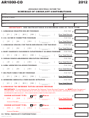 Form Ar1000-Co - Individual Income Tax Schedule Of Check-Off Contributions - 2012 Printable pdf