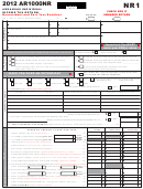 Form Ar1000nr - Arkansas Individual Income Tax Return - 2012 Printable pdf
