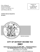 Instructions For Form D-1040(Nr) - Individual Return For Nonresidents Of The City Of Detroit Printable pdf