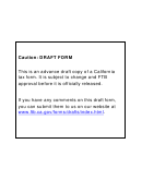 California Form 589 Draft - Nonresident Reduced Withholding Request - 2008 Printable pdf