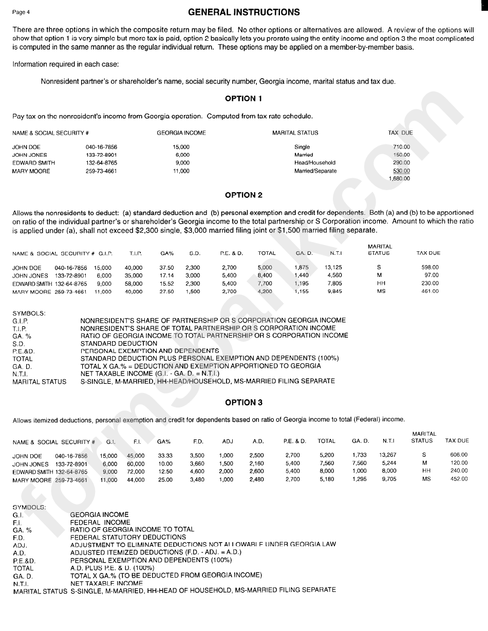 Form Cr-Es - Composite Return Estimated Tax - Georgia Revenue Department