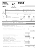 Form 40 - Oregon Individual Income Tax Return - 1998