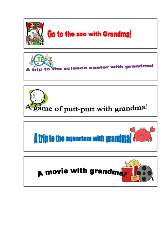 Time With Grandma Gift Coupon Template Printable pdf