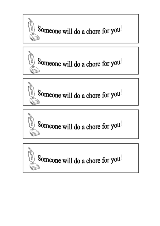 Someone Will Do A Chore For You Gift Coupon Template Printable pdf