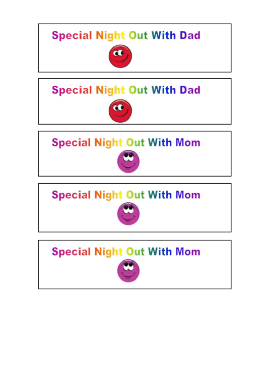 Night Out With Dad Gift Coupon Template Printable pdf