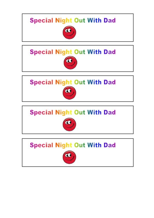 Night Out With Dad Gift Coupon Printable pdf