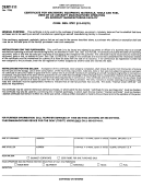 Form Cert-111 - Certificate For Machinery, Equipment, Materials, Tools And Fuel Used By An Aircraft Manufacturing Facility