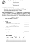 Estimated Tax Worksheet - City Of Perrysburg Income Tax Division