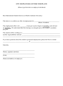 Curricular Practical Training Employer Letter Template