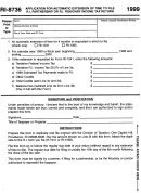 Form Ri-8736 - Application For Automatic Extension Of Time To File R.i. Fiduciary Income Tax Return - 1999