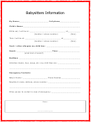 Babysitters Information Template