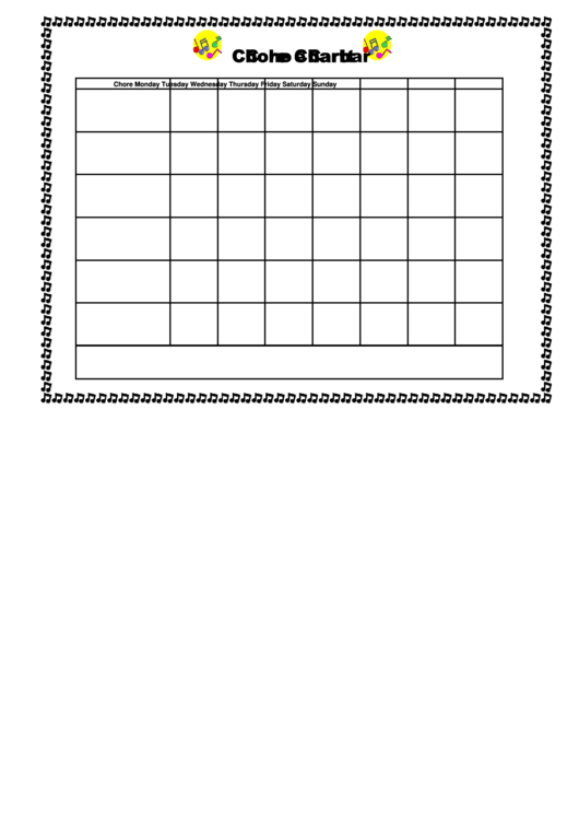 Musical Notes Weekly Chore Chart Printable pdf