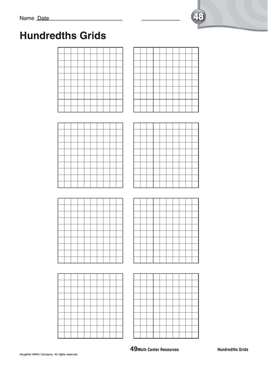 Hundredths Grids Chart