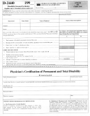 Fillable Form D-2440 - Disability Income Exclusion Printable pdf