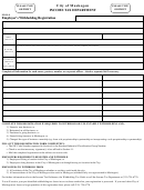 Form M-ss-4 - Employer's Withholding Registration - City Of Muskegon