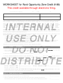 Worksheet For Rural Opportunity Zone Credit (k-89)