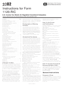 Instructions For Form 1120-ric - U.s. Income Tax Return For Regulated Investment Companies - 2002