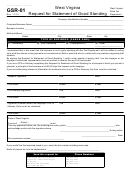Form Gsr-01 - West Virginia Request For Statement Of Good Standing