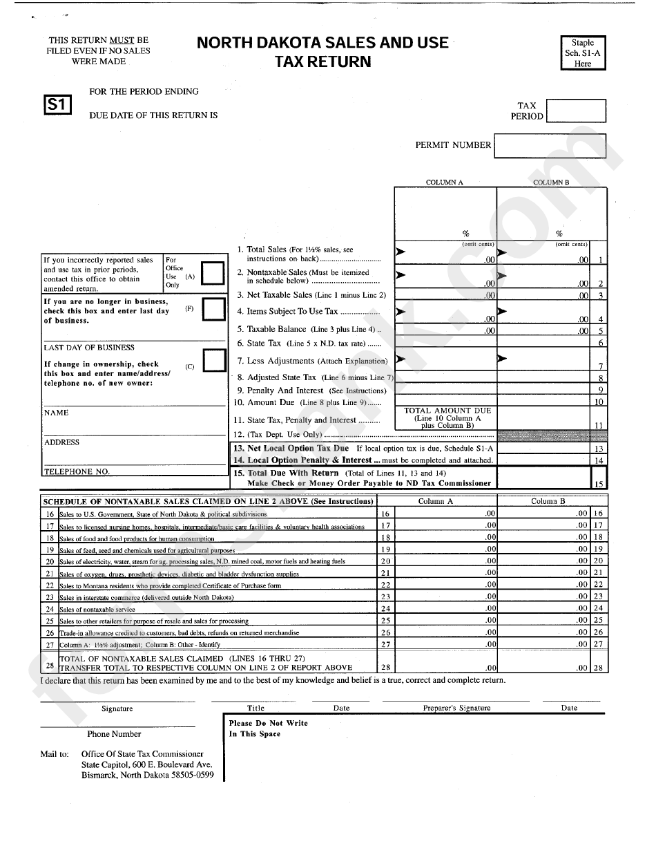 schedule-s1-a-north-dakota-sales-and-use-tax-return-printable-pdf