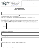 Profit Corporation Articles Of Incorporation Form - Wyoming Secretary Of State