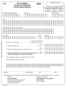 Form Dw3 - City Of Detroit Income Tax Withheld Annual Reconciliation - 2003