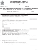 Research Expense Tax Credit Worksheet For Tax Year - 2011