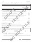 California Form 593-c Draft - Real Estate Withholding Certificate