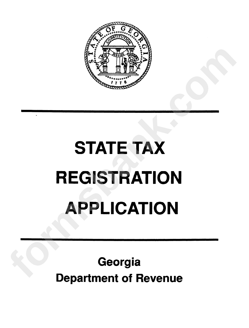 Instructions For Completion Of The State Tax Registration Application - Georgia Department Of Revenue