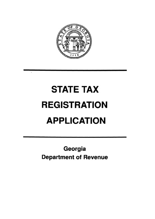 Instructions For Completion Of The State Tax Registration Application - Georgia Department Of Revenue Printable pdf