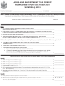Jobs And Investment Tax Credit - Worksheet For Tax Year 2011