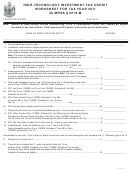 High-technology Investment Tax Credit - Worksheet For Tax Year 2011