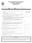 Credit For Educational Opportunity Worksheet For Individuals For Tax Year 2011