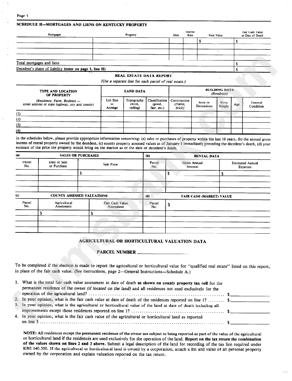 Form 92a101 - Kentucky Nonresident Inheritance And Estate Tax Return - 1995