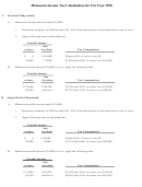 Minnesota Income Tax Calculations For Tax Year 1998