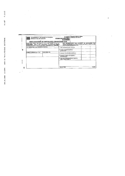 Form D30es Unincorporated Business 1999 printable pdf download