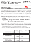 Form 511nol Draft - Oklahoma Net Operating Loss Full-year Residents Only - 2016