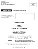 Instructions For Form Bc-1040 - Individual Return - City Of Battle Creek